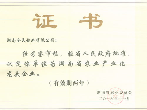 2016省级龙头企业